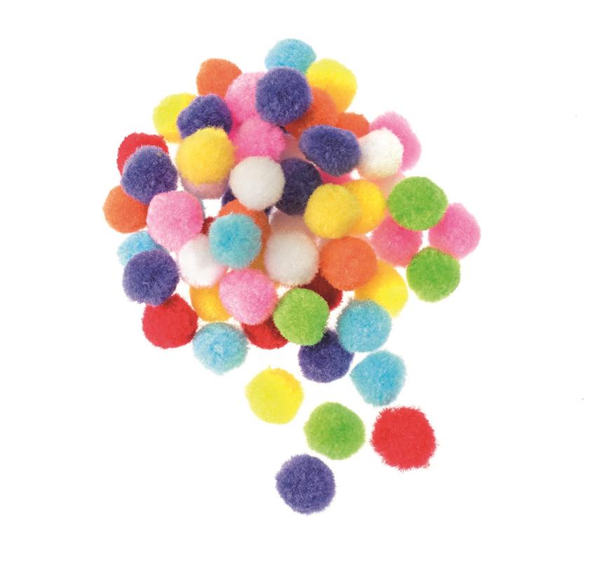 Pompons Mix multicolore 1,5cm (60 pces)