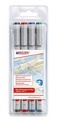 Marqueur Edding 151F OHP solubles, assort. 4 couleurs