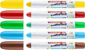 Marqueurs fenêtre edding 16  «Funtastics» Window Fun, assortiment 5 couleurs