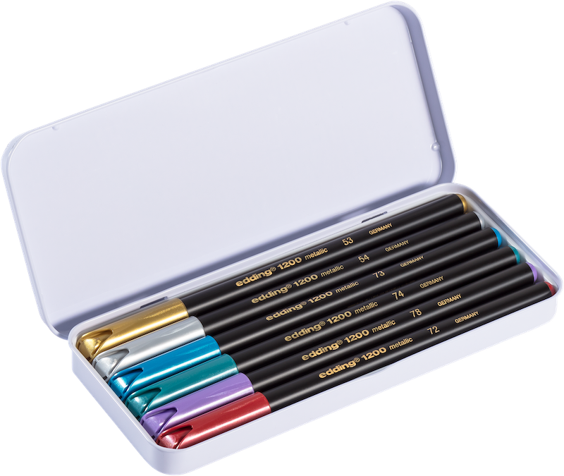 Feutres Edding 1200, assort. 6 couleurs 