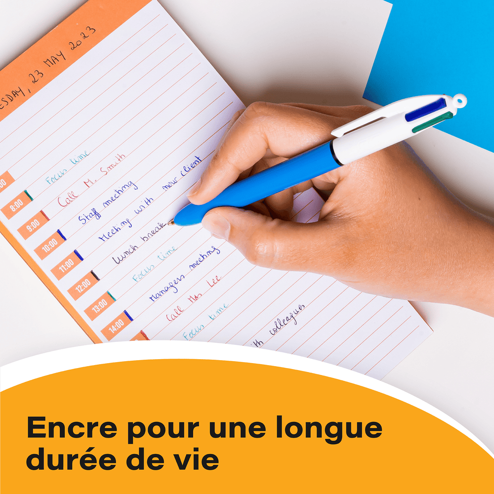 Stylos Bic 4 couleurs (12 pièces)