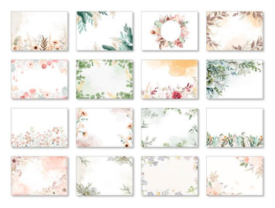 ​​48 cartes, assorties en 16 différents motifs 300 gm2 16.8 x 11.6cm (copie)