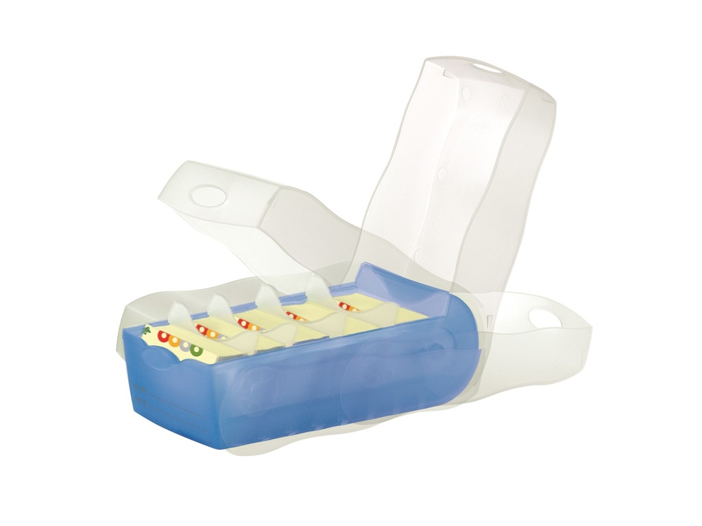 Boîte de rangement bleu pour fiches A7 HAN