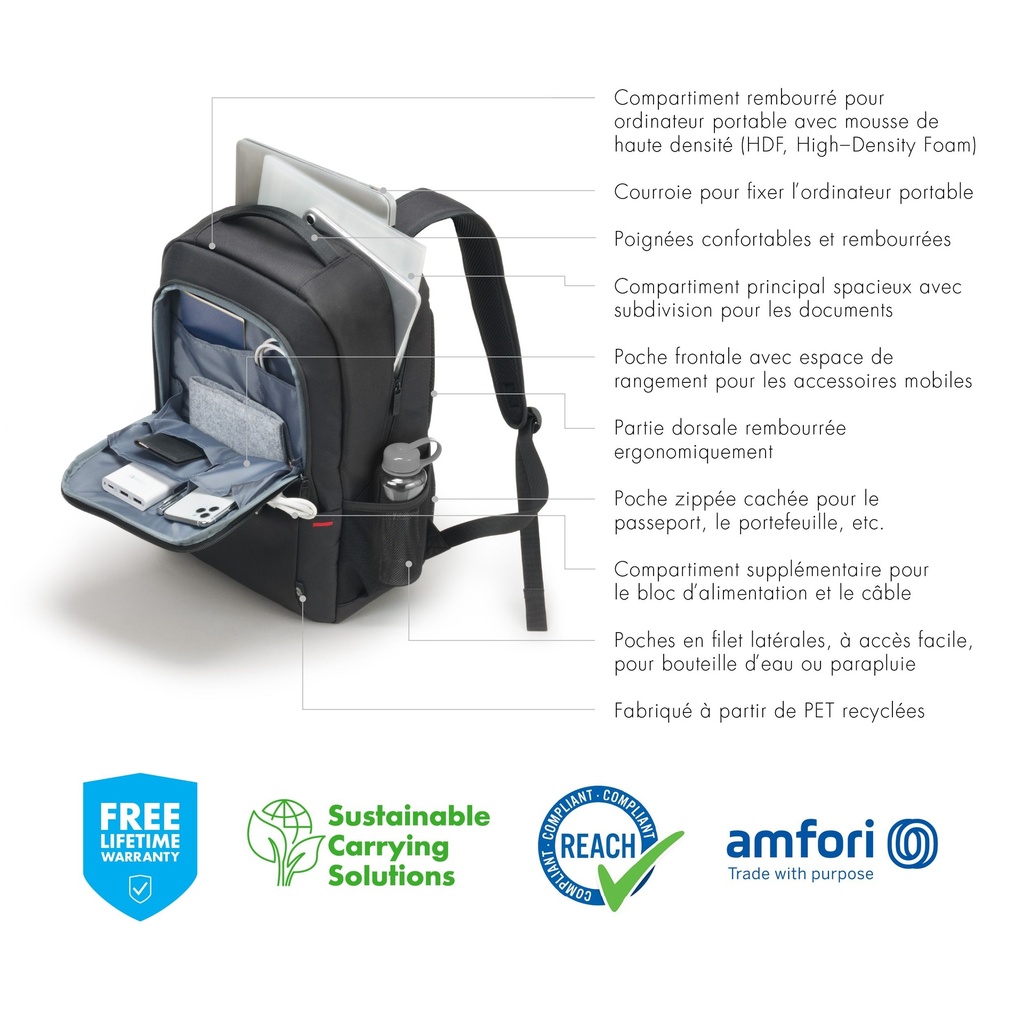 ​Sac à dos Dicota pour laptop 13-15.6''