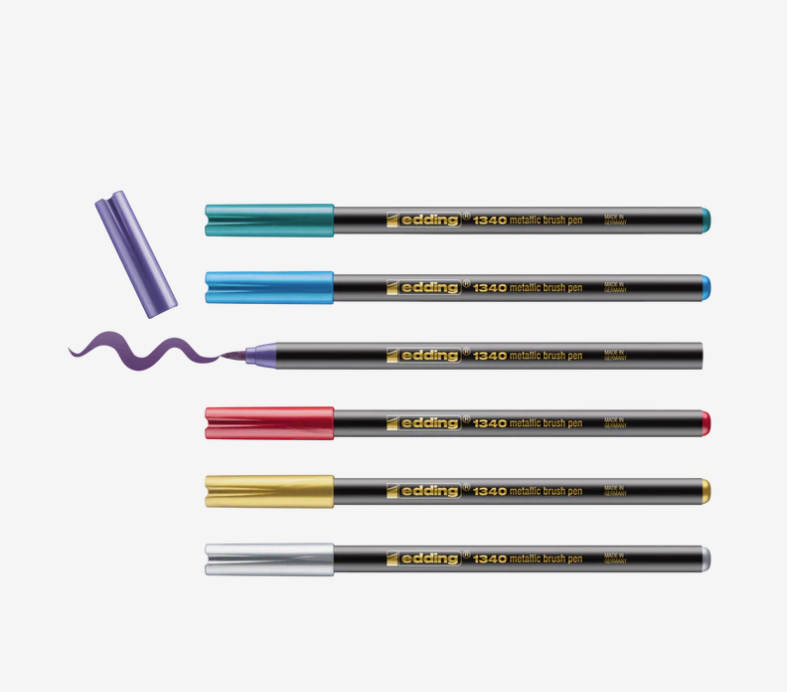 Feutres edding 1340 assortiment de 6 couleurs métallique