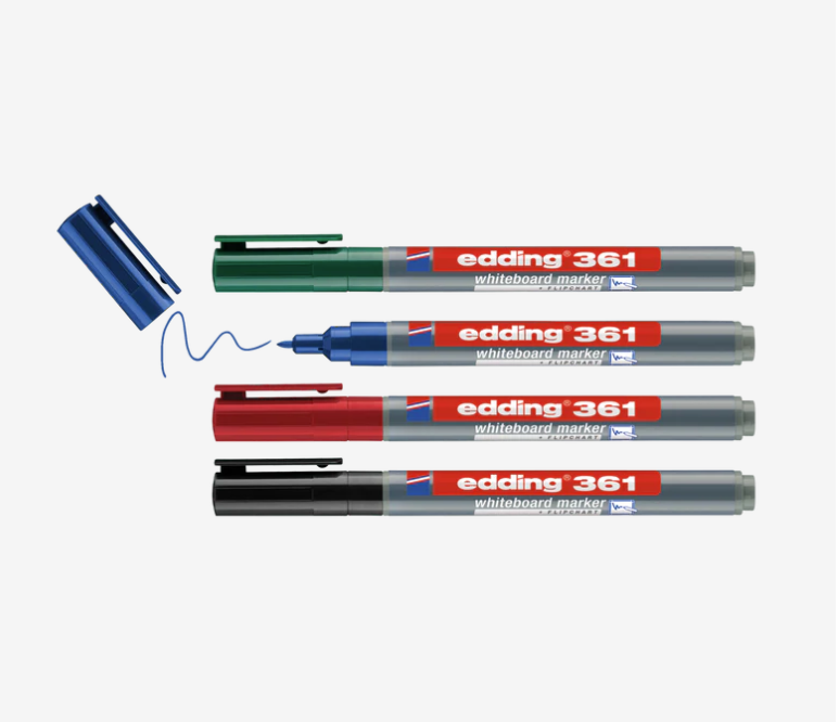 Marqueurs edding 361, assortiment 4 couleurs