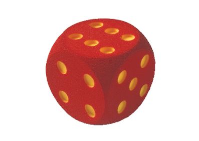 Dé géant en mousse 16 x 16 cm rouge