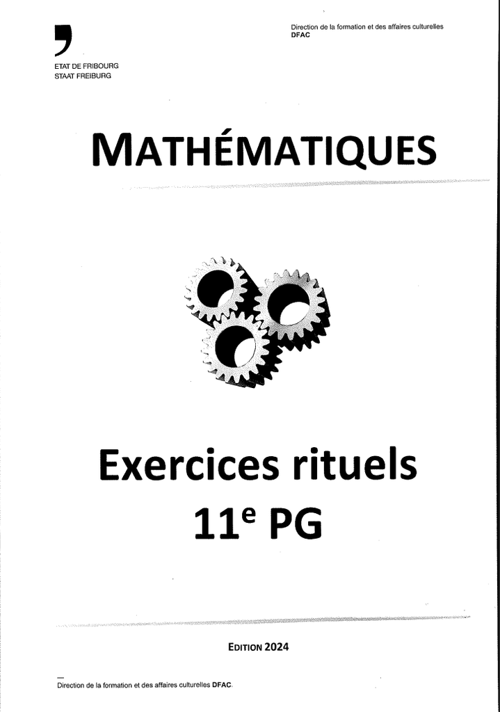 Exercices rituels maths 11 ème PG 