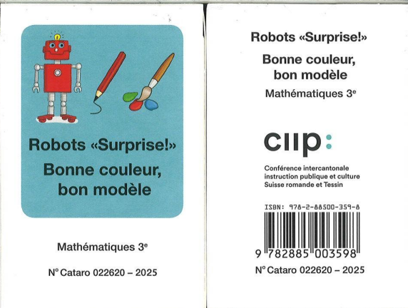 Mathématiques 3e Lot de jeux de cartes Robot surprise + Bonne couleur, bonne forme (CATARO 022620)