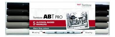 TOMBOW Marqueur ABT PRO, kit de 5, Cold Grey Colors