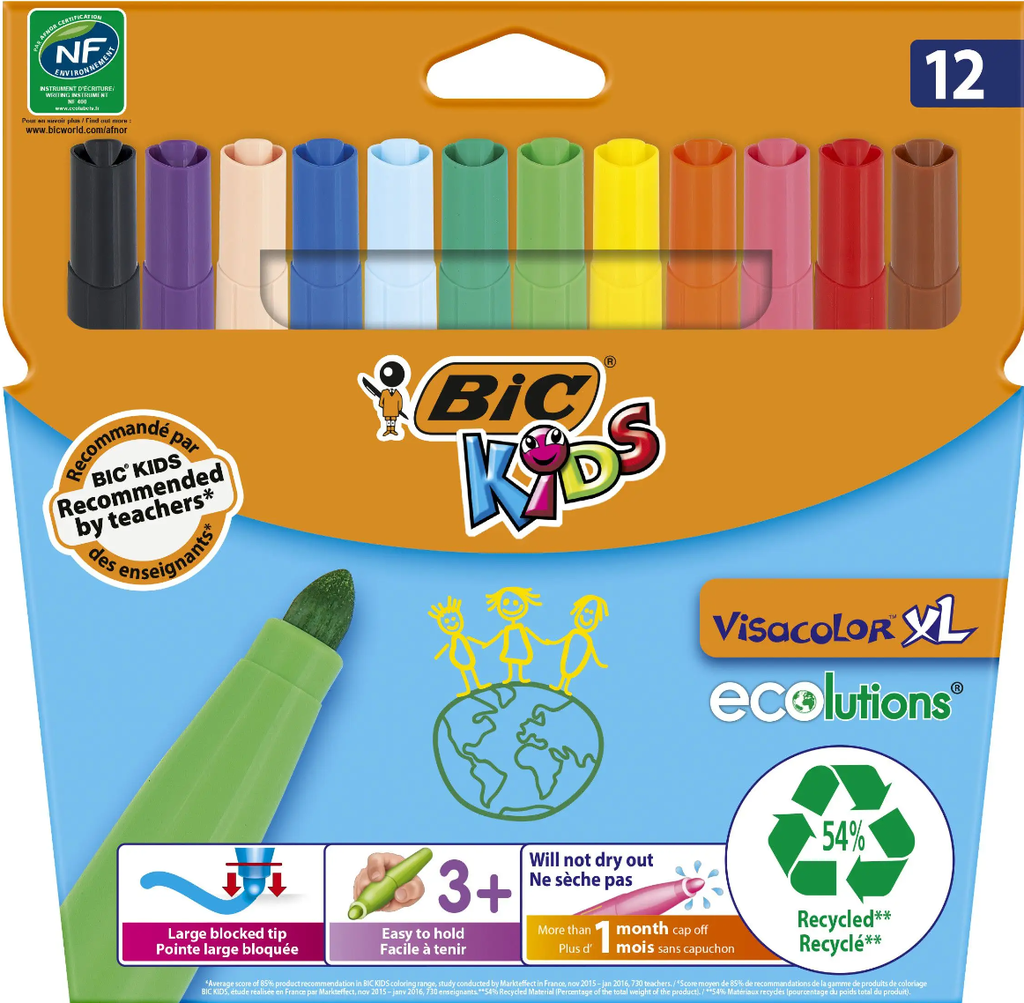Filzstifte Bic Visacolor XL 12 Farben
