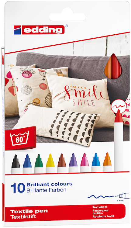 Textilstift edding 4600, Sortiment 10 Farben
