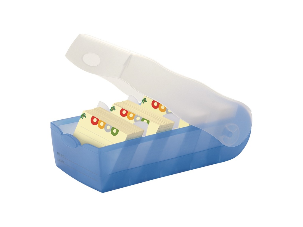 Boîte de rangement bleu pour fiches A7 HAN