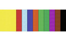 Bastelkrepp 2,50 m x 0,5 m 10 Rollen sortiert