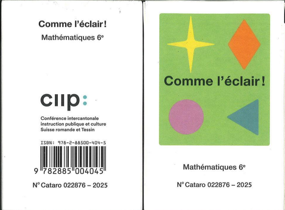 Mathématiques 6e jeux de cartes «Comme un éclair» CATARO 022876 (CATARO 022876)