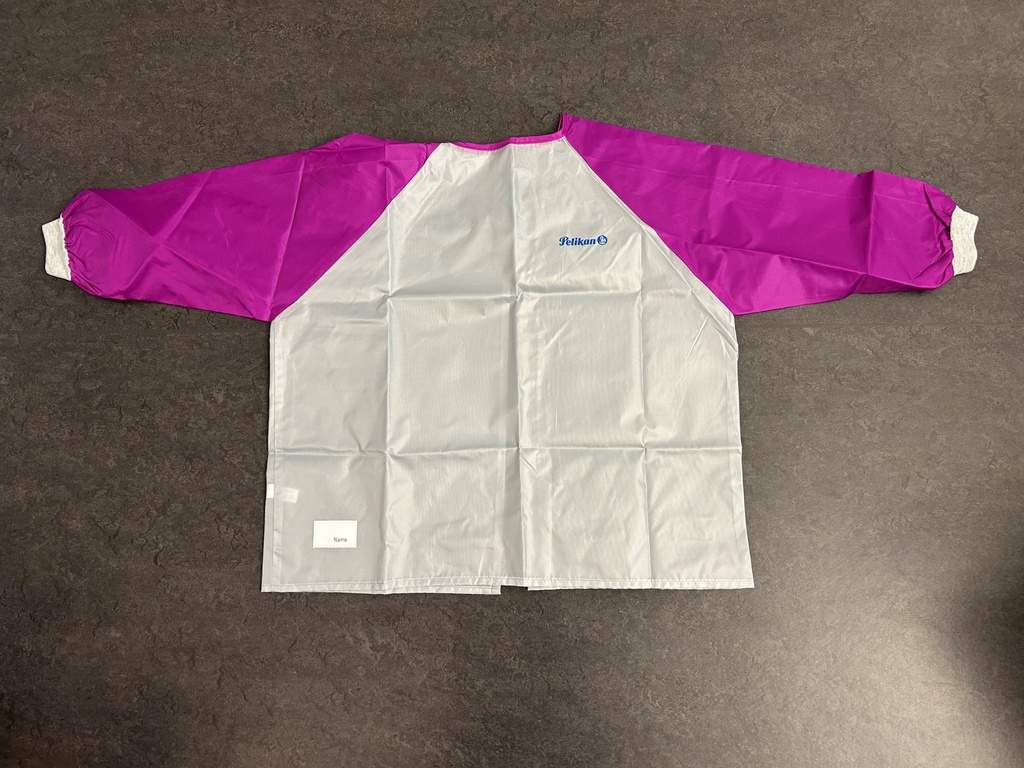 Kinder-Malschürze mit Ärmel Pelikan, violett