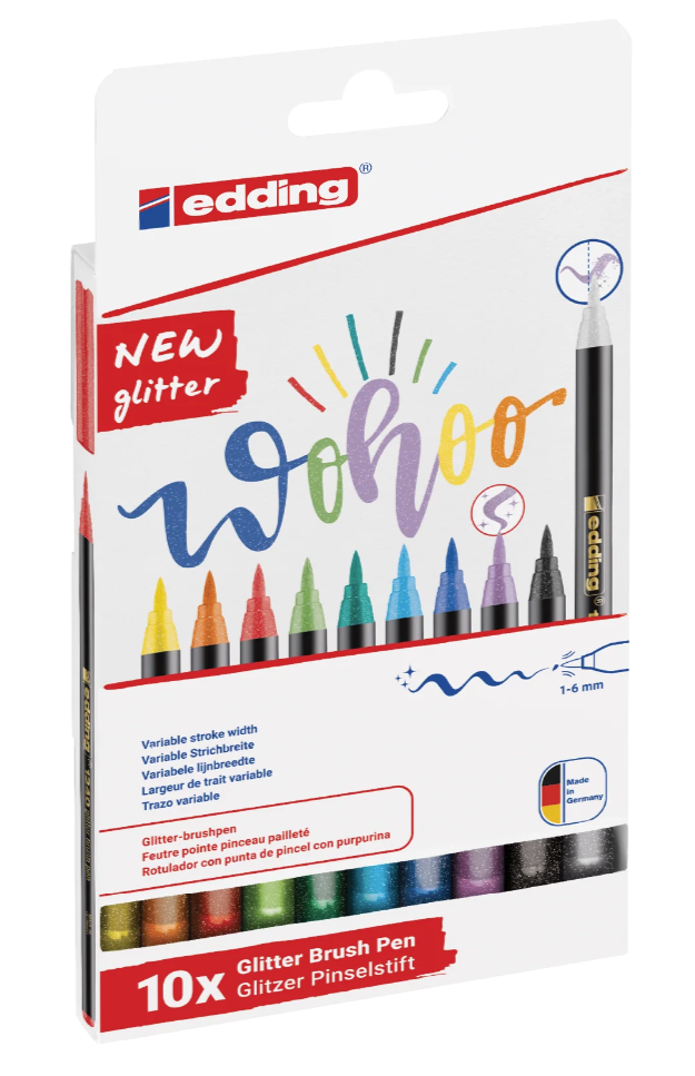 ​Feutres edding 1340 Pailletées assortiment de 10 couleurs