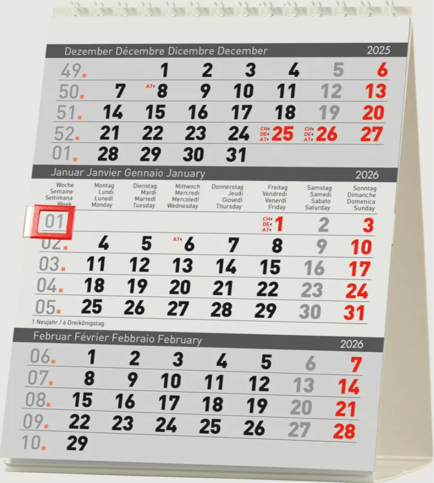 Calendrier de table Desktop Delta 2026
