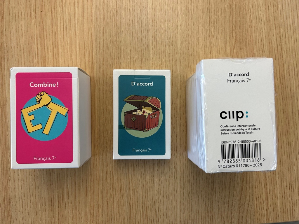 Français 7e, lot de 2 jeux de cartes (D'accord, Combine) CATARO 011786