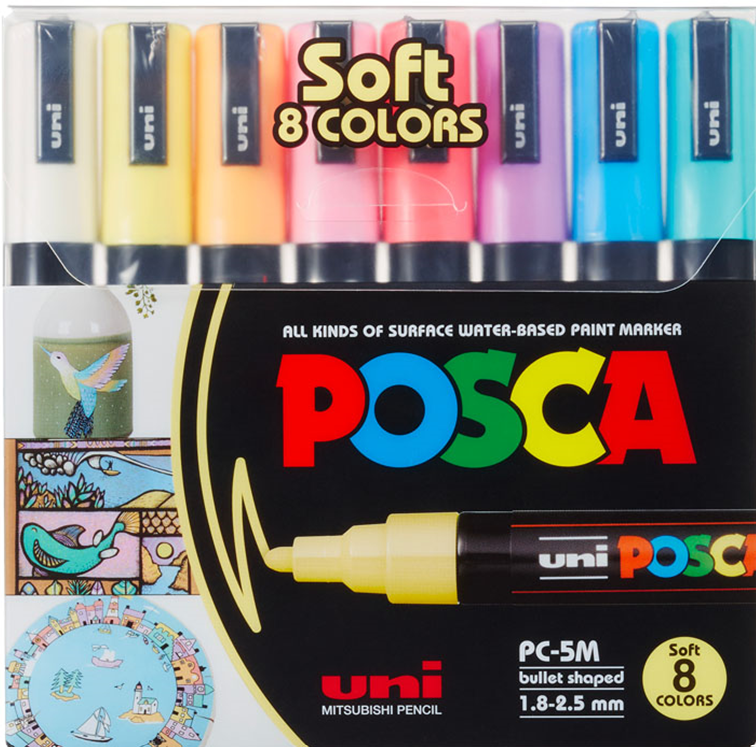 Marker Posca PC-5M Sortiment 8 Pastelfarben