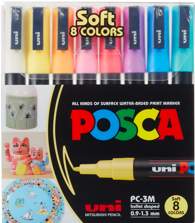 Marker Posca PC-3M Sortiment 8 Pastellfarben