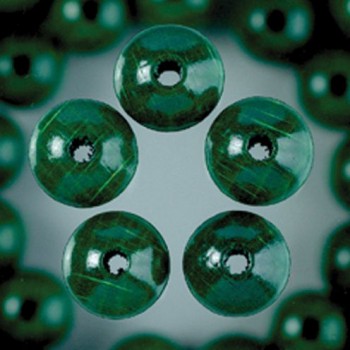 Perles en bois 12 mm - vert foncé 30 pces