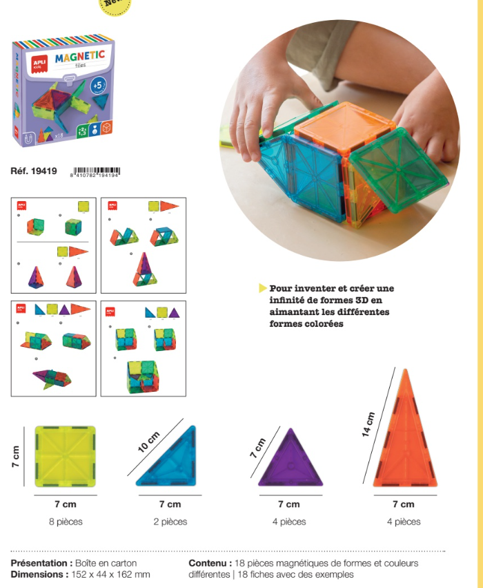 Jeu magnétique figures 18 pièces Apli