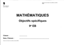 Mathématiques Objectifs spécifiques 9e EB