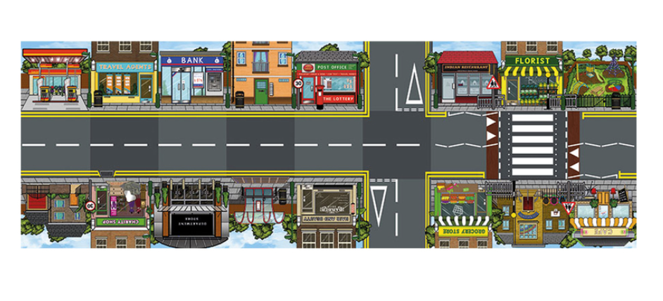 Bee-Bot Matte : Belebte Strasse