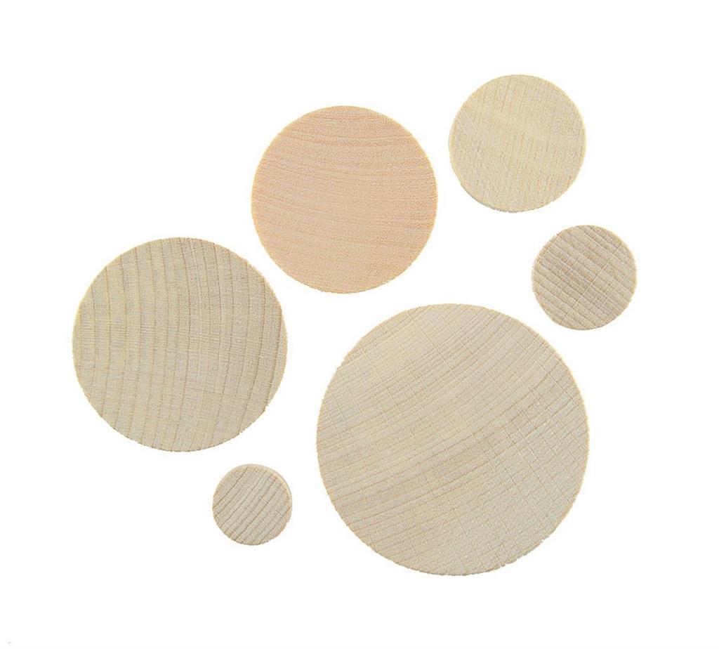 Rondelle en bois 1 - 4 cm 70 pièces  