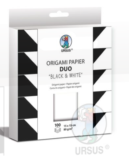 Faltblätter Kraftpapier «Duo schwarz/weiss» 80 g/m2 15x15cm 100 Blatt