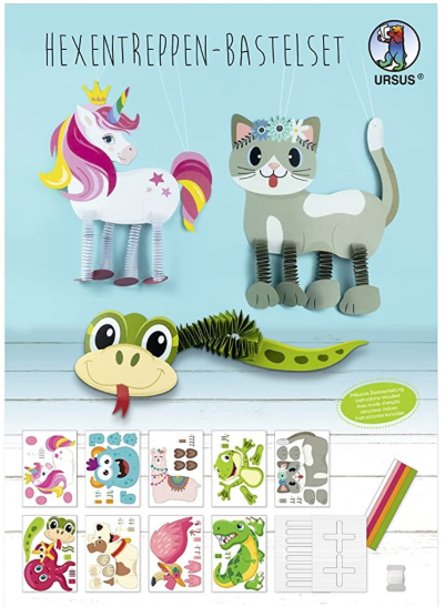 Hexentreppen-Bastelset, Set enthält Material für 10 Hexentreppen-Tiere