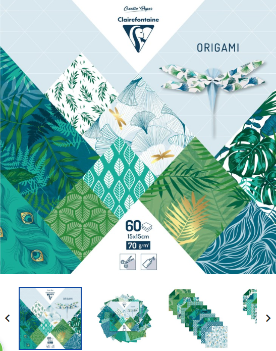 Papier à plier 15x15 cm, 70 g/m2, 60 fles