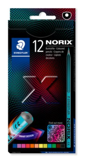 Crayons de couleur Norix 100 % PEFC Staedtler - boîte de 12 couleurs 