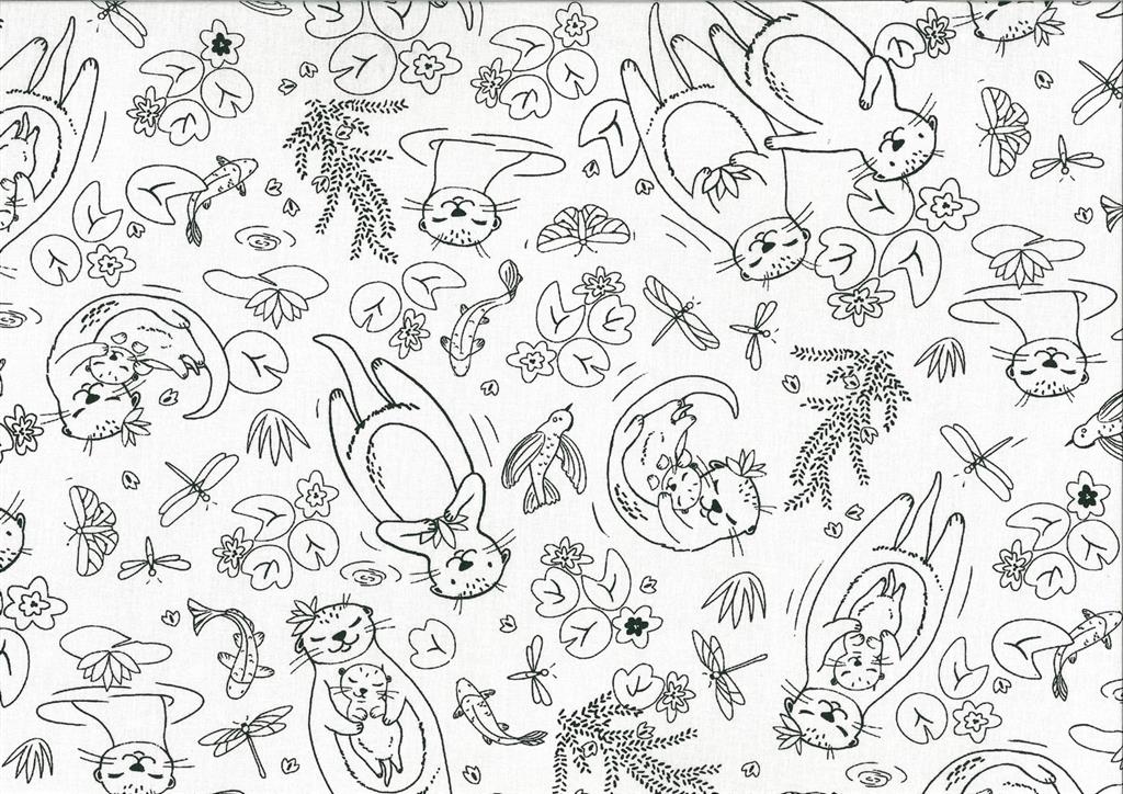 Baumwolle bedruckt zum Ausmalen Breite 160 cm 