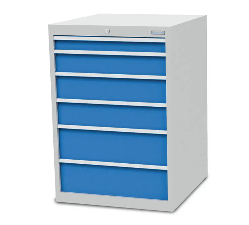 Armoire à tiroirs Bedrunka + Hirth, 6 tiroir(s), RAL7035 gris clair/RAL 5012 bleu clair