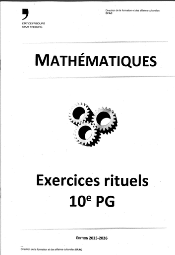 [12826] Exercices rituels de maths 10 ème PG Edition 2025/2026