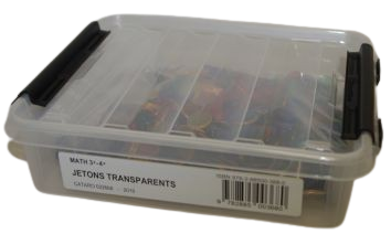 [12131] Mathématiques 3e 1000 jetons transparents (4 couleurs rouge-bleu-jaune-vert) CATARO 022668