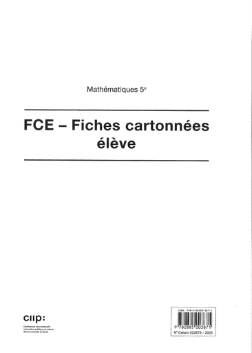[12336] Mathématiques 5e fiches prédécoupées élève (CATARO 022676)