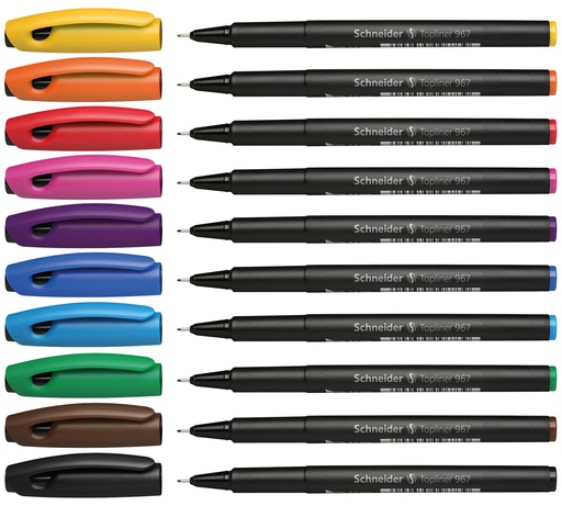 [67.281] Fineliner Topliner 967, Sortiment von 10 Farben