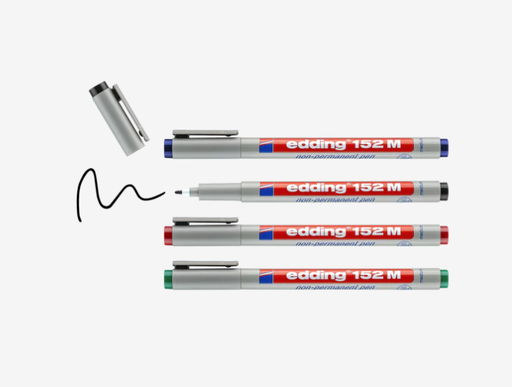 [62.110] Marqueurs edding 152M solubles, assortiment 4 couleurs