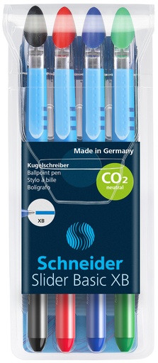 [67.298] Stylo à bille Schneider Slider XB (assortiment de 4 couleurs basic)