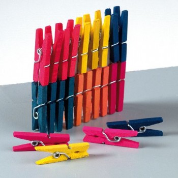 [81.370] Pincettes en bois diverses couleurs 2.5 cm  