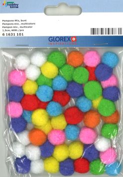 [83.338] Pompons Mix multicolore 1.5 cm - 60 pièces