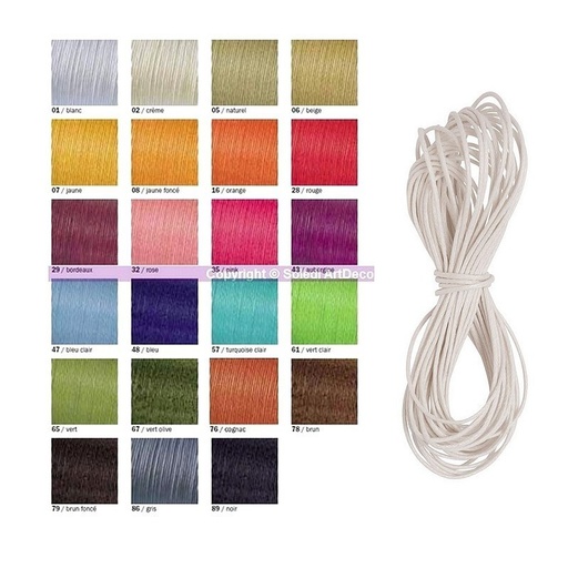 Cordelette en coton cirée Kumihimo ø 1 mm / 6 m