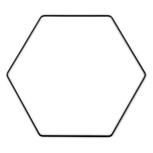 [69.602.25] Hexagone en métal noir ø 20 cm