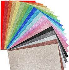 Glitterkarton 5 Blatt A4 sortiert in 5 Farben, einseitig mit Glitter veredelt 330 g/m2