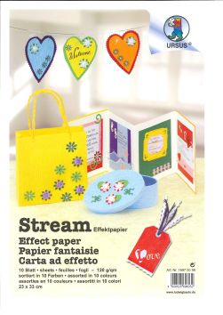 [94.400] Effektpapier «Stream» 23x33cm,120 g/m2 Sortiment zu 10 Farben 