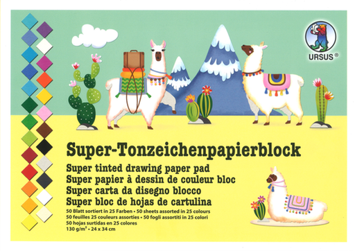 [94.410] Super  papier à dessin de  couleur bloc, 50 feuilles assortis 25 couleurs, 130 g/m2 24 x 34 cm
