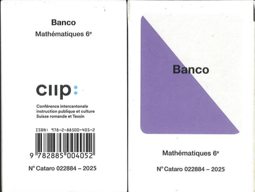 [12419] Mathématiques 6e, jeux de cartes «Banco» CATARO 022884